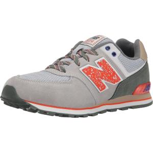 imageNew Balance Boys 574 V1 Laceup SneakerGreyOrangeGreen