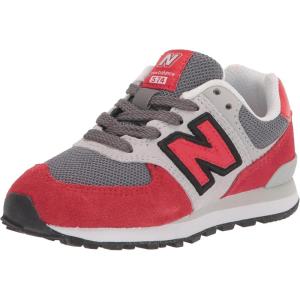 imageNew Balance Boys 574 V1 Laceup SneakerTrue RedLight Aluminum