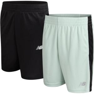 imageNew Balance Boys Athletic Shorts  2 Pack MoistureWicking Performance Mesh Running and Sports Shorts for Boys for 420Clay Ash Black