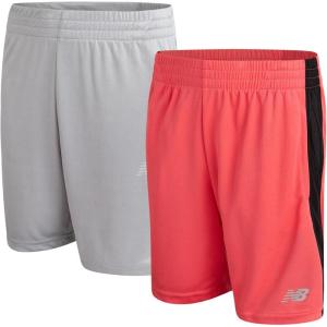 imageNew Balance Boys Athletic Shorts  2 Pack MoistureWicking Performance Mesh Running and Sports Shorts for Boys for 420Drifted Red Rain Cloud