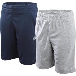 imageNew Balance Boys Athletic Shorts  2 Pack MoistureWicking Performance Mesh Running and Sports Shorts for Boys for 420GreyDeep Blue