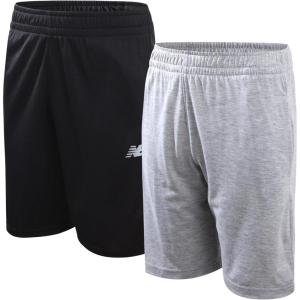 imageNew Balance Boys Athletic Shorts  2 Pack MoistureWicking Performance Mesh Running and Sports Shorts for Boys for 420StoneBlack
