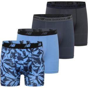 imageNew Balance Boys Tagless Moisture Wicking Breathable Boxer Briefs Underwear 2 Performance2 MeshAbstract CamoSpring SkyNavyThunder