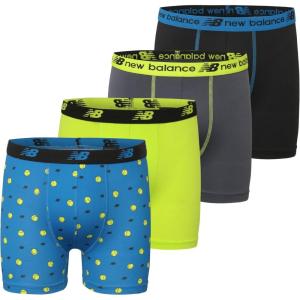 imageNew Balance Boys Tagless Moisture Wicking Breathable Boxer Briefs Underwear 2 Performance2 MeshBlue OasisThirty WattThunderBlack