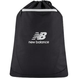 imageNew Balance Drawstring Backpack Small Gym Travel Bag with Front Zip Pocket Sports Cinch Sack for Men and Women Black 175 InchBlack