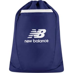 imageNew Balance Drawstring Backpack Small Gym Travel Bag with Front Zip Pocket Sports Cinch Sack for Men and Women Black 175 InchNavy