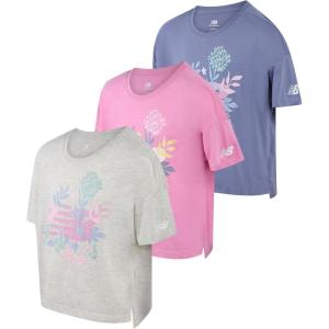imageNew Balance Girls Athletic TShirt  3 Pack Active Performance Short Sleeve Sports Tee Bundle Sizes 716Oatmeal Pink Dusk
