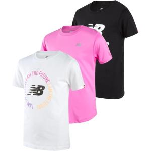 imageNew Balance Girls Athletic TShirt  3 Pack Active Performance Short Sleeve Sports Tee Bundle Sizes 716WhitePinkBlack