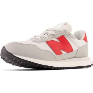 imageNew Balance Kids 237 V1 Lace Up SneakerConcreteTrue Red