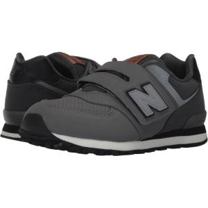 imageNew Balance Kids 574 V1 Classic Hook and Loop SneakerGreyBlack