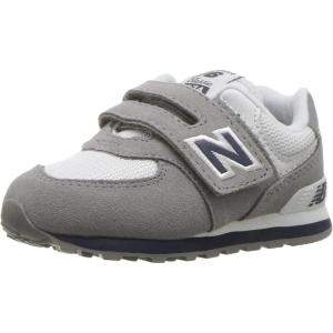 imageNew Balance Kids 574 V1 Classic Hook and Loop SneakerGreyNavy