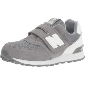 imageNew Balance Kids 574 V1 Classic Hook and Loop SneakerGreyWhite