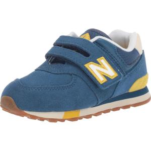 imageNew Balance Kids 574 V1 Classic Hook and Loop SneakerNb Dark BlueChartreuse