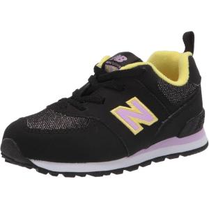 imageNew Balance Kids 574 V1 Familiar Ground Laceup SneakerBlackDark Violet GloFirst Light