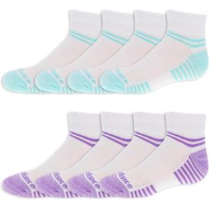 imageNew Balance Kids Performance Cushioned Low Cut Socks8 PairsBreathable Mesh Arch SupportWhite