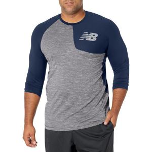 imageNew Balance Mens Baseball Assymetric Left 34 SleeveTeam Navy