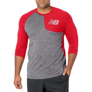 imageNew Balance Mens Baseball Assymetric Left 34 SleeveTeam Red Inline