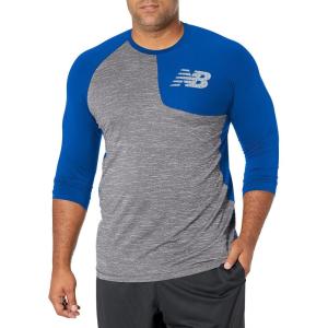 imageNew Balance Mens Baseball Assymetric Left 34 SleeveTeam Royal