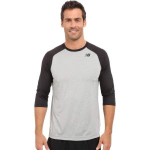 imageNew Balance Mens Baseball Raglan 34 SleeveTeam Black