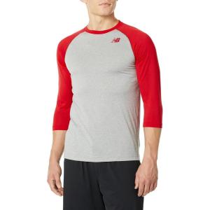 imageNew Balance Mens Baseball Raglan 34 SleeveTeam Red Inline