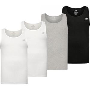 imageNew Balance Mens Cotton Performance Rib Tank Top Pack of 4WhiteLight Heather GreyBlackWhite
