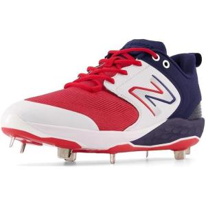 imageNew Balance Mens Fresh Foam X 3000 V6 Metal Baseball ShoeWhiteNavy BlueRed