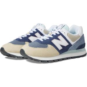 imageNew Balance Mens ML574 Rugby Collection Running shoeBlueBeige
