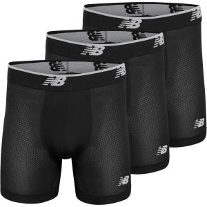 imageNew Balance Mens Mesh 5quot NoFLY Boxer Brief 4PackBlackBlackBlack