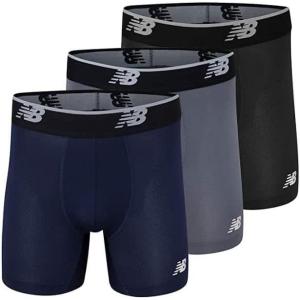 imageNew Balance Mens Mesh 5quot NoFLY Boxer Brief 4PackLeadPigmentBlack