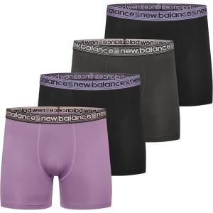 imageNew Balance Mens Mesh 5quot NoFLY Boxer Brief 4PackPlumBlackMagnetBlack