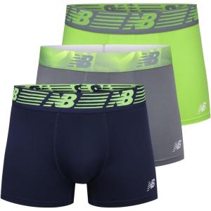 imageNew Balance Mens No Fly Trunks Underwear Jacquard Waistband Breathable Lightweight Moisture Wicking 3 PackHiliteSteelPigment