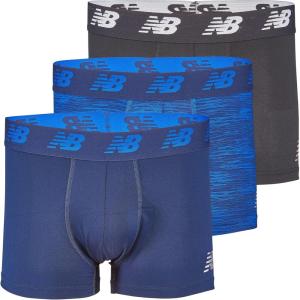 imageNew Balance Mens No Fly Trunks Underwear Jacquard Waistband Breathable Lightweight Moisture Wicking 3 PackPigmentPigment WoodgrainBlack
