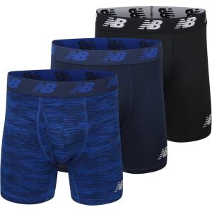 imageNew Balance Mens Performance Boxer Briefs with Fly Breathable Stretch Underwear Moisture Wicking Soft Waistband 3 PackPigmentPigment WoodgrainBlack