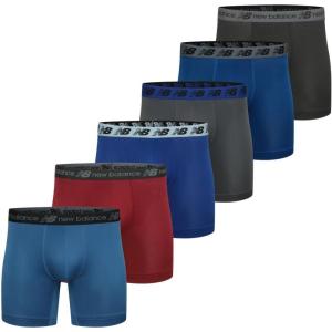 imageNew Balance Mens Premium Performance Boxer BriefBlackTeam RoyalMercury Red Dark GreyBlue AgateIndigo