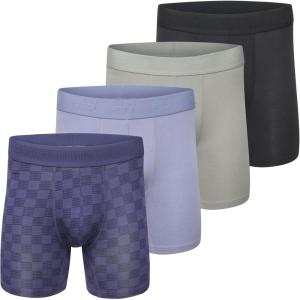 imageNew Balance Mens Ultra Smooth Microfiber Lightweight Breathable Performance Boxer Brief Underwear 4 PackDusk ShowerDream StateOlivineBlack