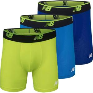 imageNew Balance Mens Ultra Soft Performance 6quot Boxer Briefs with No Fly 3 PackTeam RoyalHiliteBolt