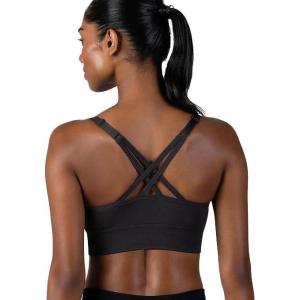 imageNew Balance Seamless Sports Bra Sostn Deportivo Strappy Yoga Athletic MoistureWickingBlack Cement