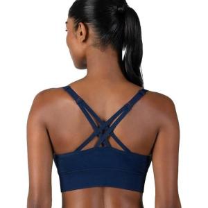 imageNew Balance Seamless Sports Bra Sostn Deportivo Strappy Yoga Athletic MoistureWickingNavy
