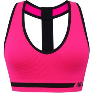 imageNew Balance Seamless Wirefree VNeck TBack Racer Sports Bra with Allover TextureAlpha Pink