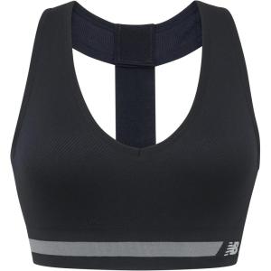 imageNew Balance Seamless Wirefree VNeck TBack Racer Sports Bra with Allover TextureBlack