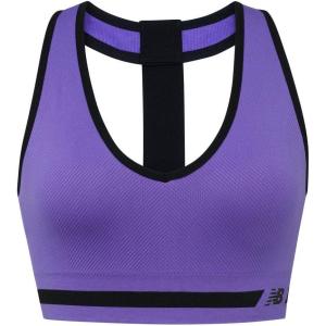 imageNew Balance Seamless Wirefree VNeck TBack Racer Sports Bra with Allover TextureCyber Lilac