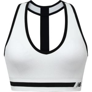 imageNew Balance Seamless Wirefree VNeck TBack Racer Sports Bra with Allover TextureMunsell White