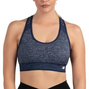 imageNew Balance Seamless Womens Medium Impact Racerback Sports Bra  Padded Workout Yoga TopPigment
