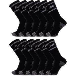 imageNew Balance UnisexAdults Mens and Womens Performance Cushioned Crew Socks6 ampamp 12 PairsMoisture WickingBlack 12 Pairs