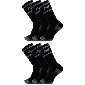 imageNew Balance UnisexAdults Mens and Womens Performance Cushioned Crew Socks6 ampamp 12 PairsMoisture WickingBlack 6 Pairs