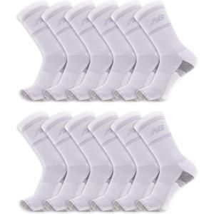 imageNew Balance UnisexAdults Mens and Womens Performance Cushioned Crew Socks6 ampamp 12 PairsMoisture WickingWhite 12 Pairs