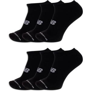 imageNew Balance UnisexAdults Mens and Womens Performance Cushioned No Show Socks6 ampamp 12 PairsMoisture WickingBlack 6 Pairs