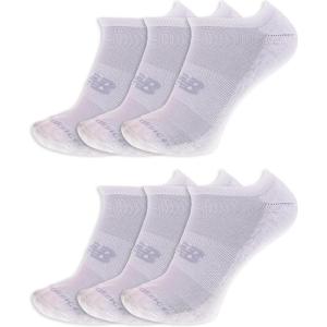 imageNew Balance UnisexAdults Mens and Womens Performance Cushioned No Show Socks6 ampamp 12 PairsMoisture WickingWhite 6 Pairs