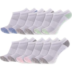 imageNew Balance UnisexAdults Mens and Womens Performance Cushioned No Show Socks6 ampamp 12 PairsMoisture WickingWhite Assorted 12 Pairs