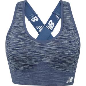 imageNew Balance Womens Seamless High Impact Sports Bra with Adjustable Wide Straps and Removal PadsVintage Indigo